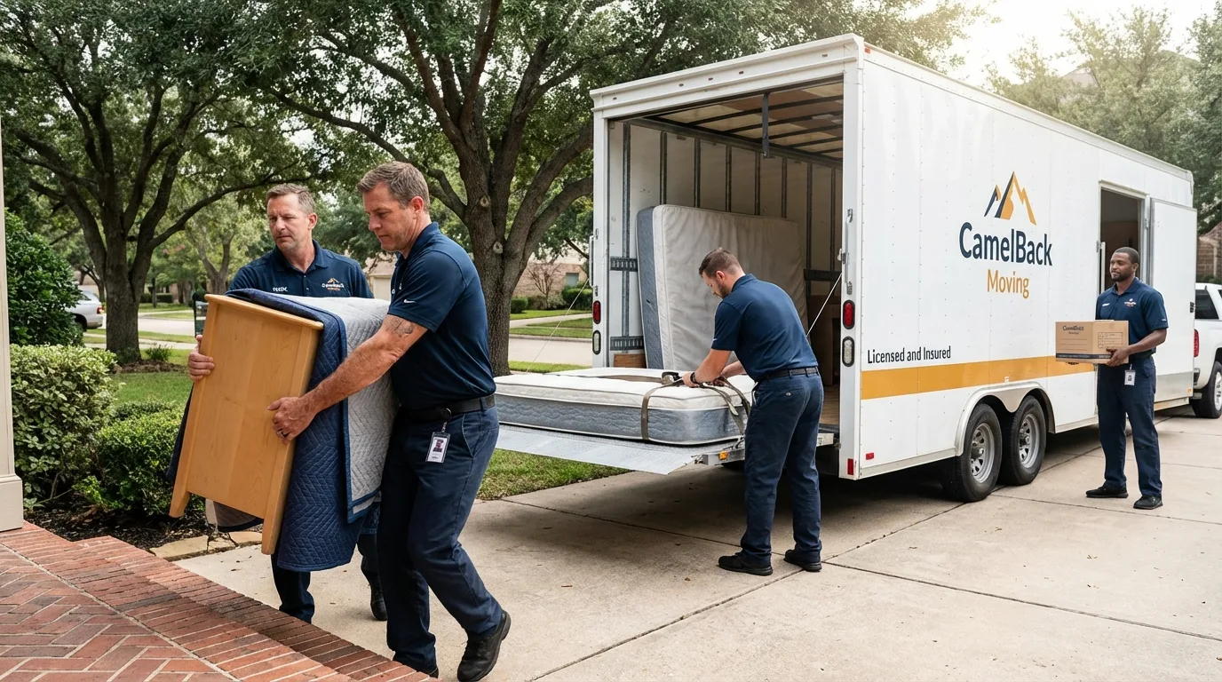 Crew loading residential truck for cross-state move from Woodlawn, VA