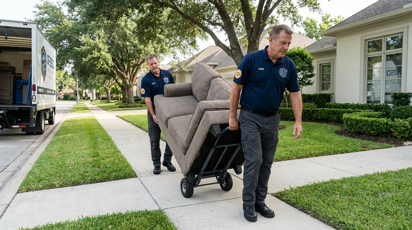 Local residential moving crew loading furniture in Woodlawn, VA